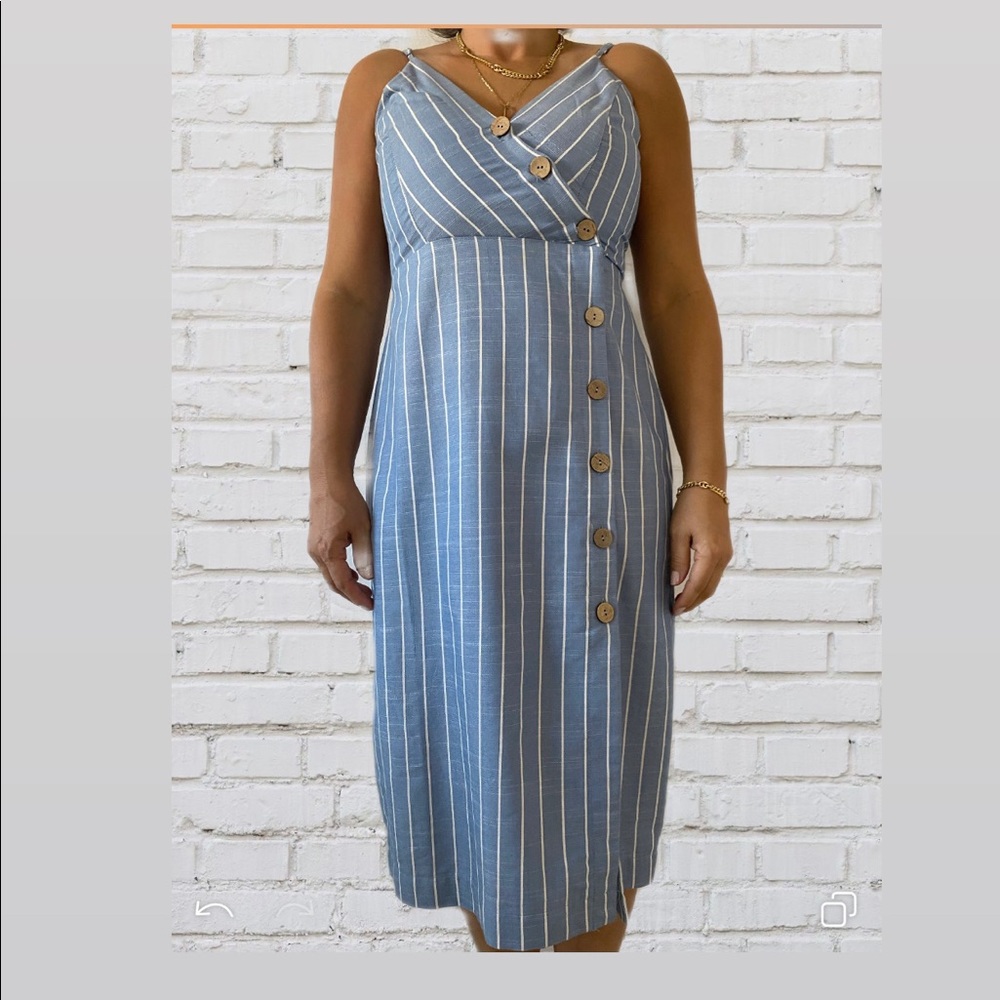 Blue and white stripes dress 👗